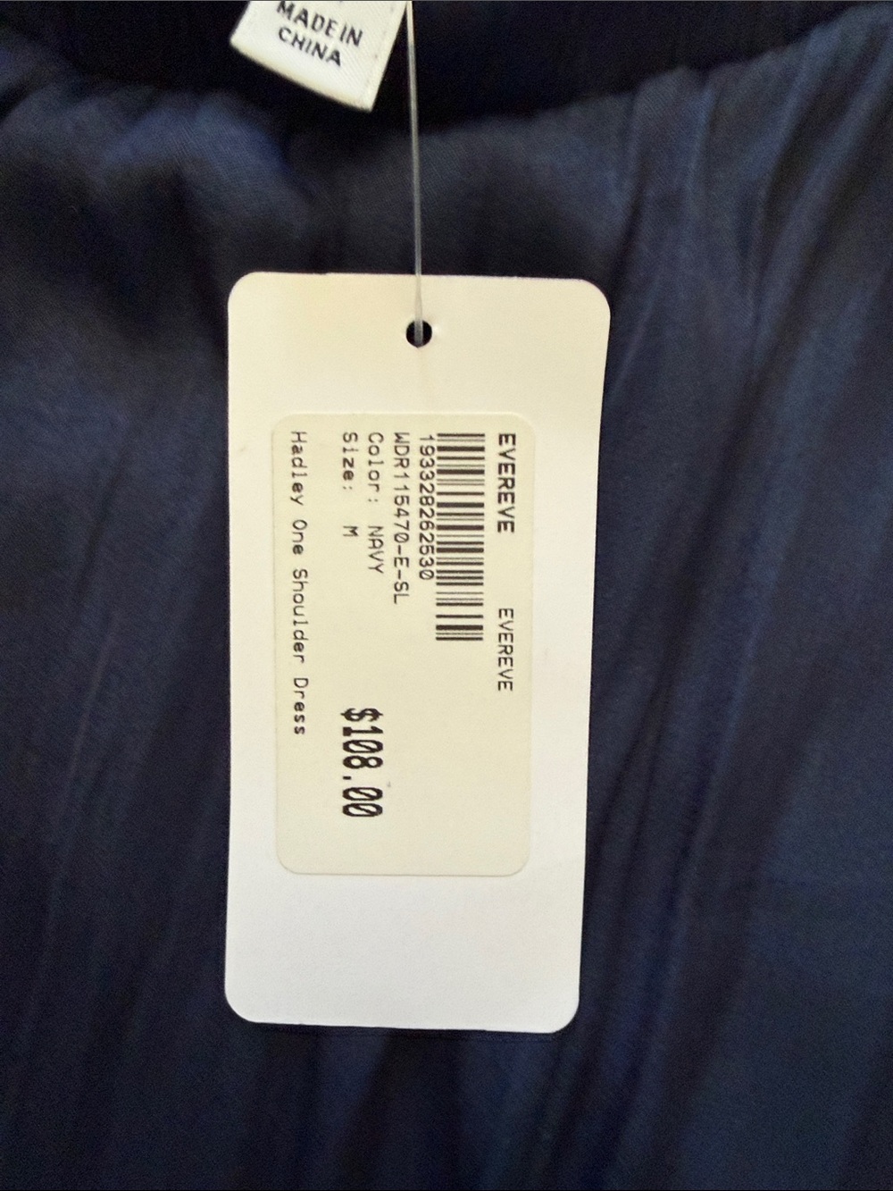 Women’s One-Shoulder Navy Maxi dress with Tie shoulder - Picture 4 of 8